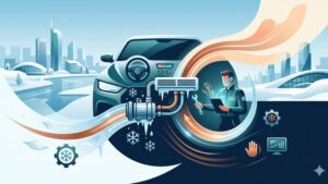 Иллюстрация работы автомобильного кондиционера в зимний период для сервиса по ремонту в Красноярске